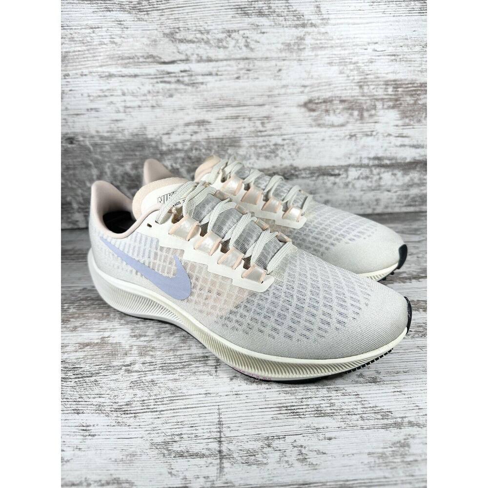 Womens Nike Air Zoom Pegasus 37 Ivory/Ghost Pink/Barely Volt Running Shoes Sz 9